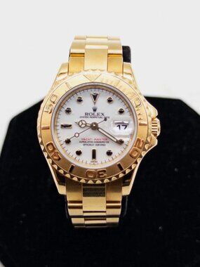 Ladies Rolex Yacht Master Solid Gold 750 18k STAMPED 29mm